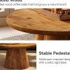 31.5" Round Coffee Table, Farmhouse Solid Wood Center Tea Table with Robust Base