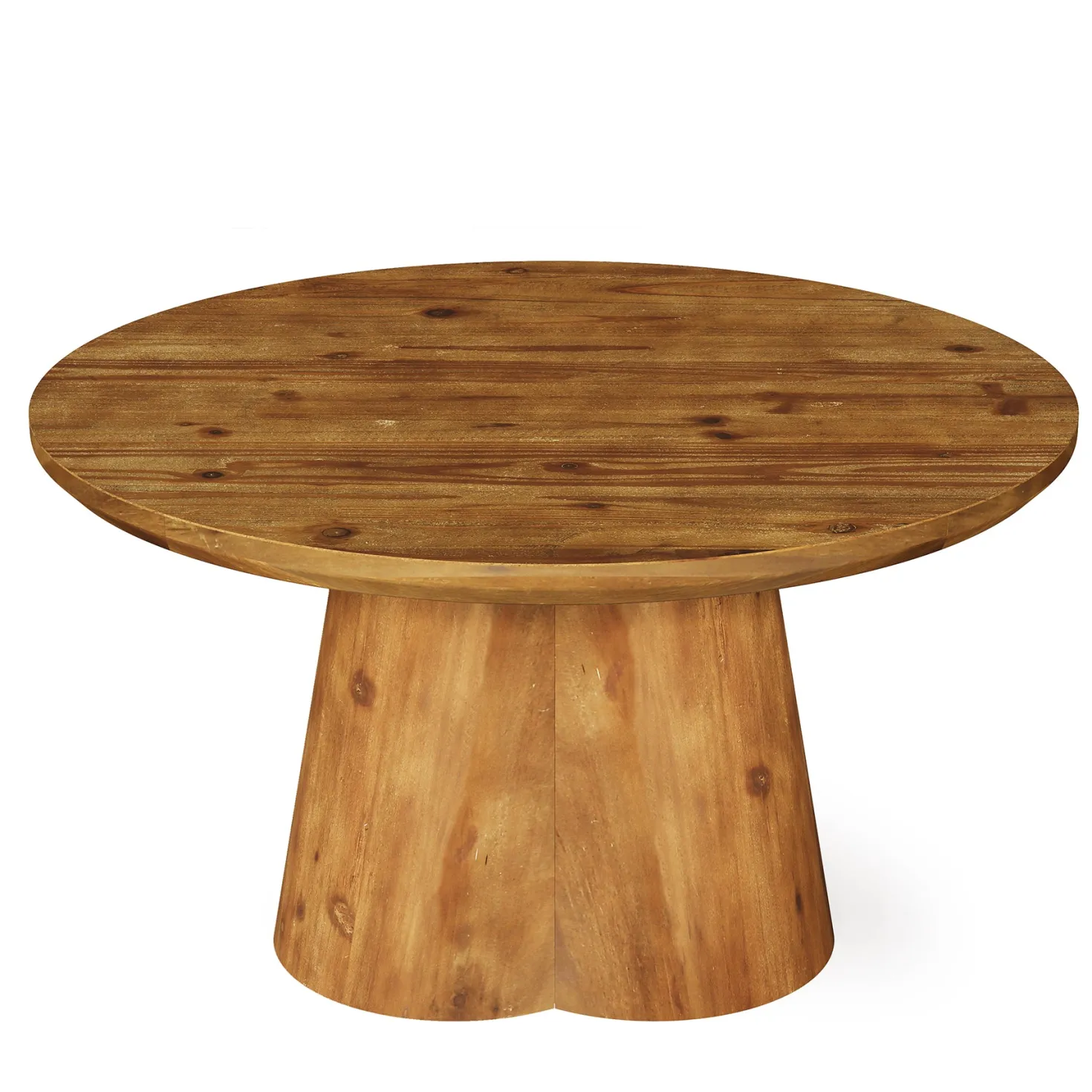 31.5" Round Coffee Table, Farmhouse Solid Wood Center Tea Table with Robust Base