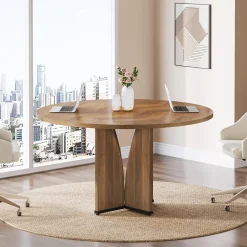39" Round Conference Table for 4, Multi-Purpose Office Table for Meetings