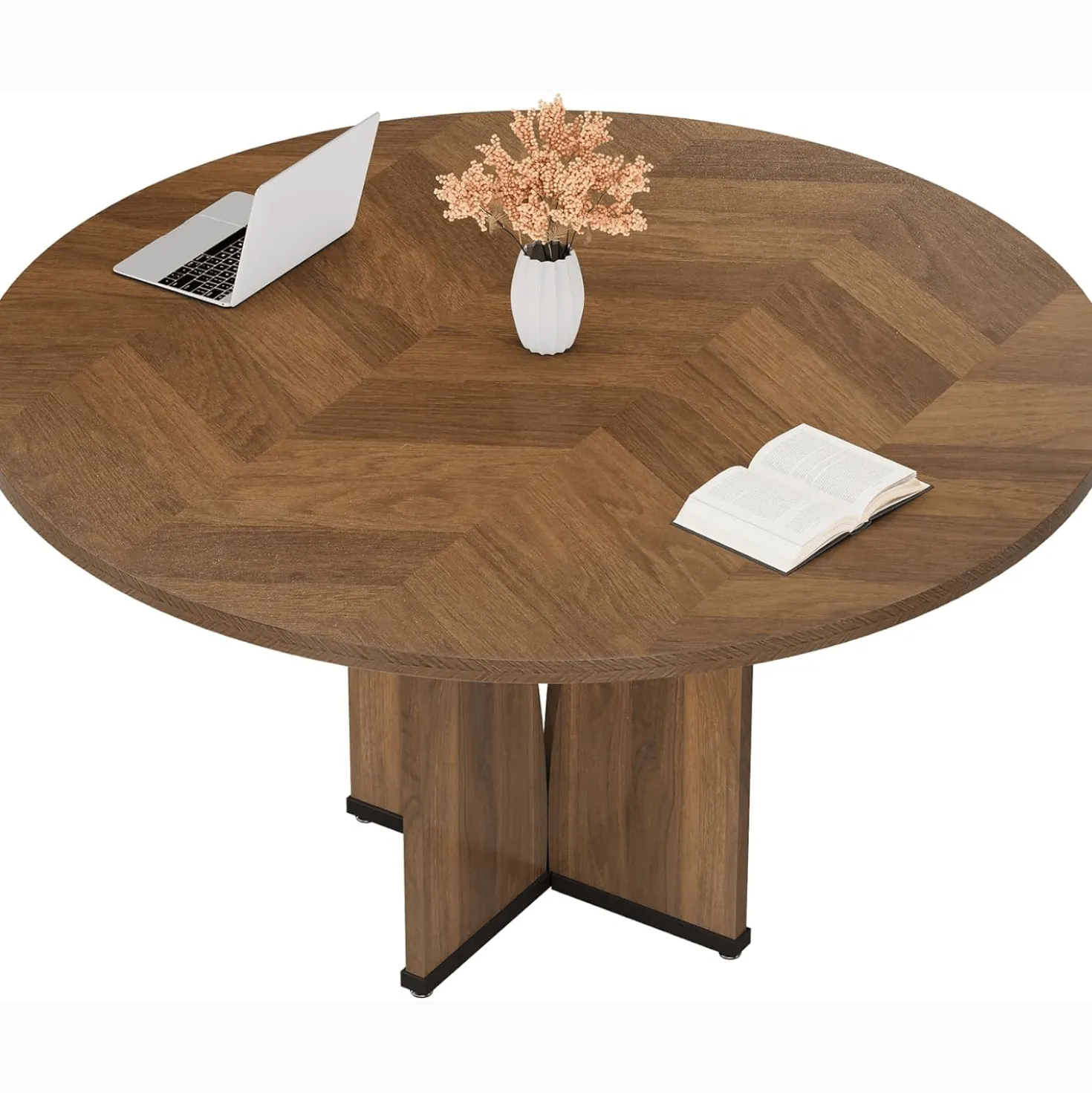 39" Round Conference Table for 4, Multi-Purpose Office Table for Meetings