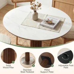 31.5" Round Conference Table, Modern Small Meeting Room Table for 2-4 People for Office