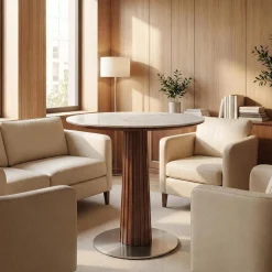 31.5" Round Conference Table, Modern Small Meeting Room Table for 2-4 People for Office