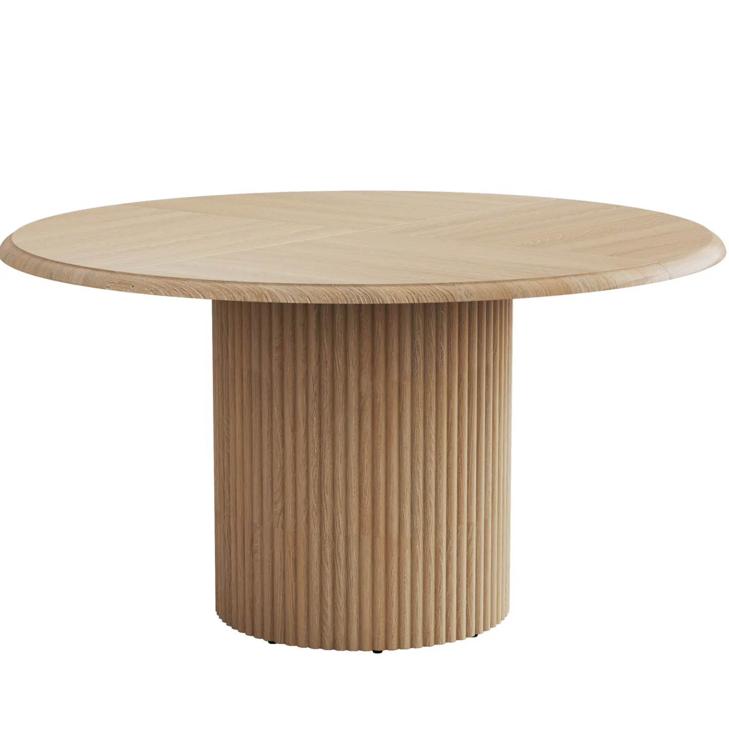 47" Round Conference Table with Fluted Metal Base for 4-6 People