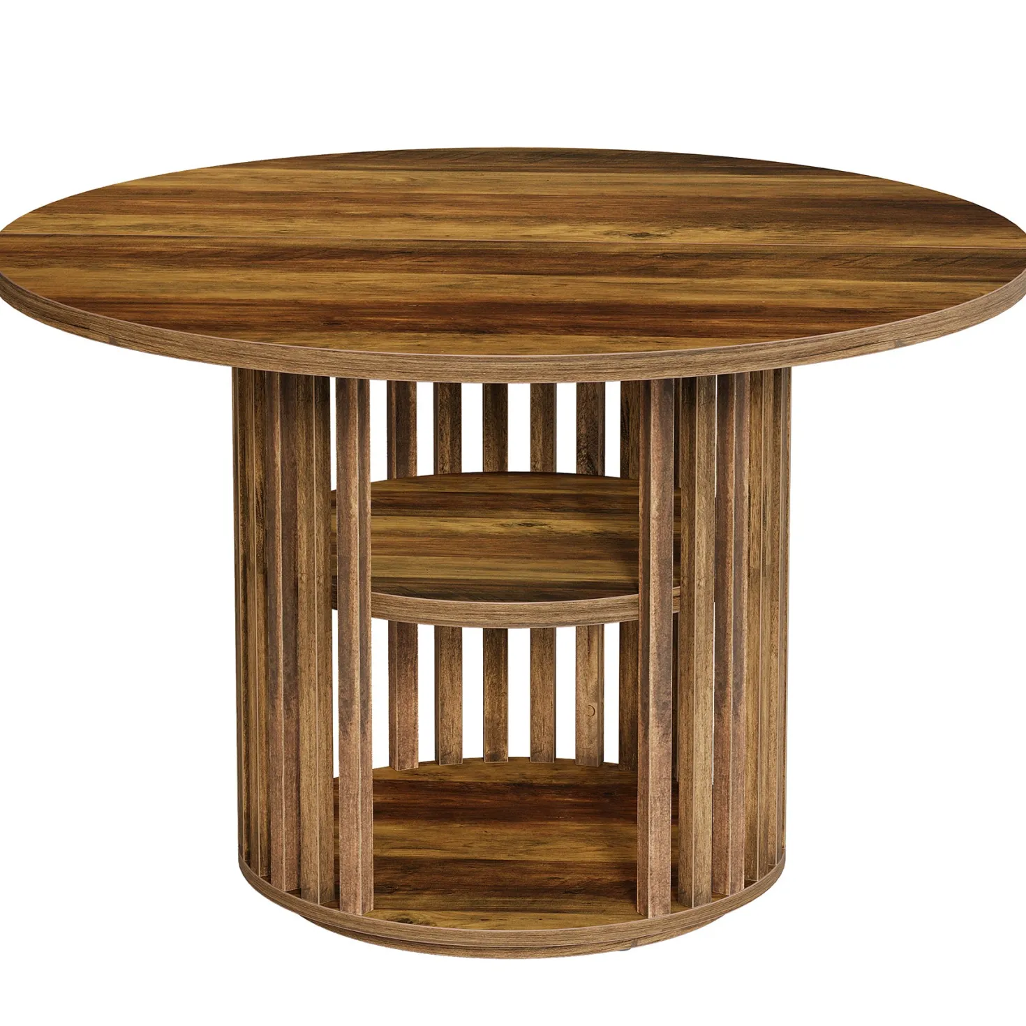 47" Round Conference Table, Wooden Small Meeting Room Table for 4