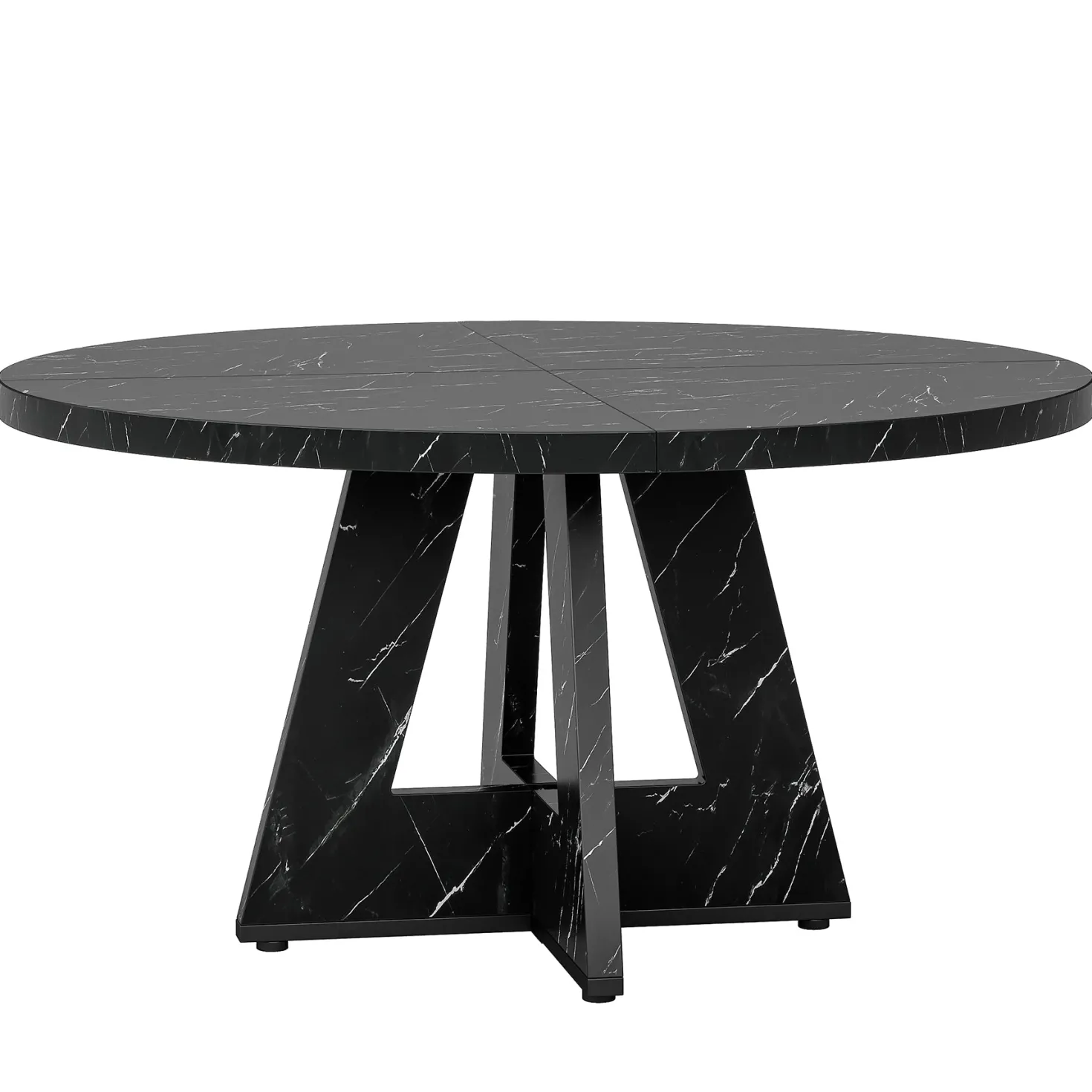 47" Round Dining Table for 4-6, Farmhouse Kitchen Table Table for Dining Room