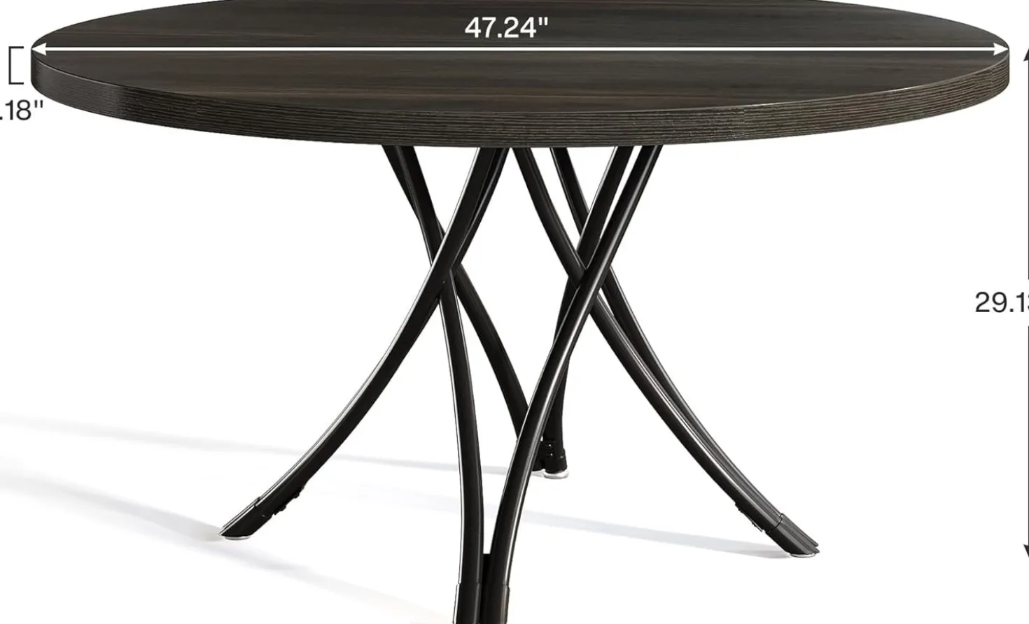 47" Round Dining Table, Modern Circle Kitchen Table for 4