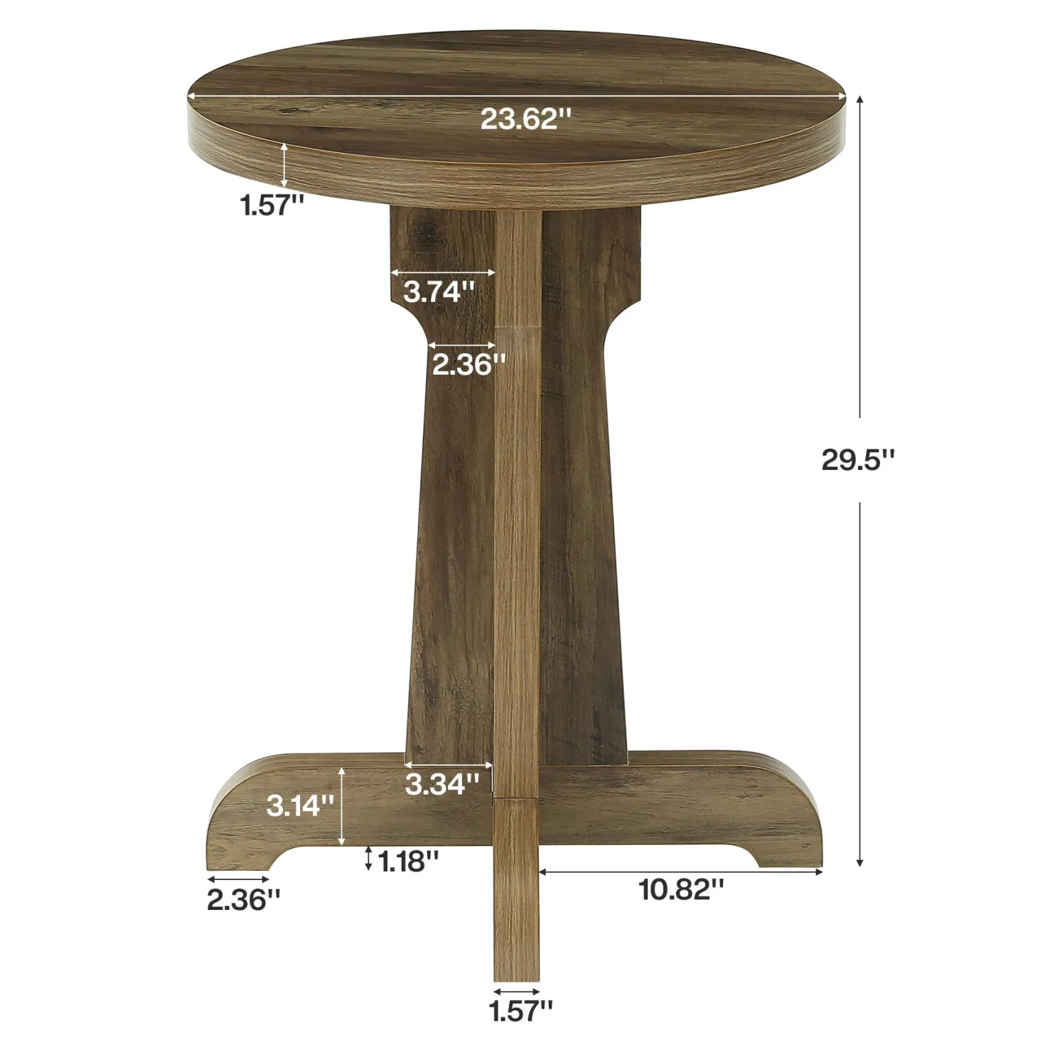 23.6" Round Dining Table, Modern Commercial Dinner Table for 2 People