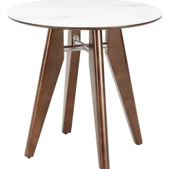 31.5" Round Dining Table, Modern Sintered Stone Kitchen Dinner Table