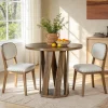 31.5" Round Dining Table, Solid Wood Kitchen Table for 2-4 People