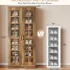 71“ Shoe Cabinet, Modern 8-Tier Shoe Rack Storage Organizer with Adjustable Shelves