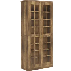 71“ Shoe Cabinet, Modern 8-Tier Shoe Rack Storage Organizer with Adjustable Shelves