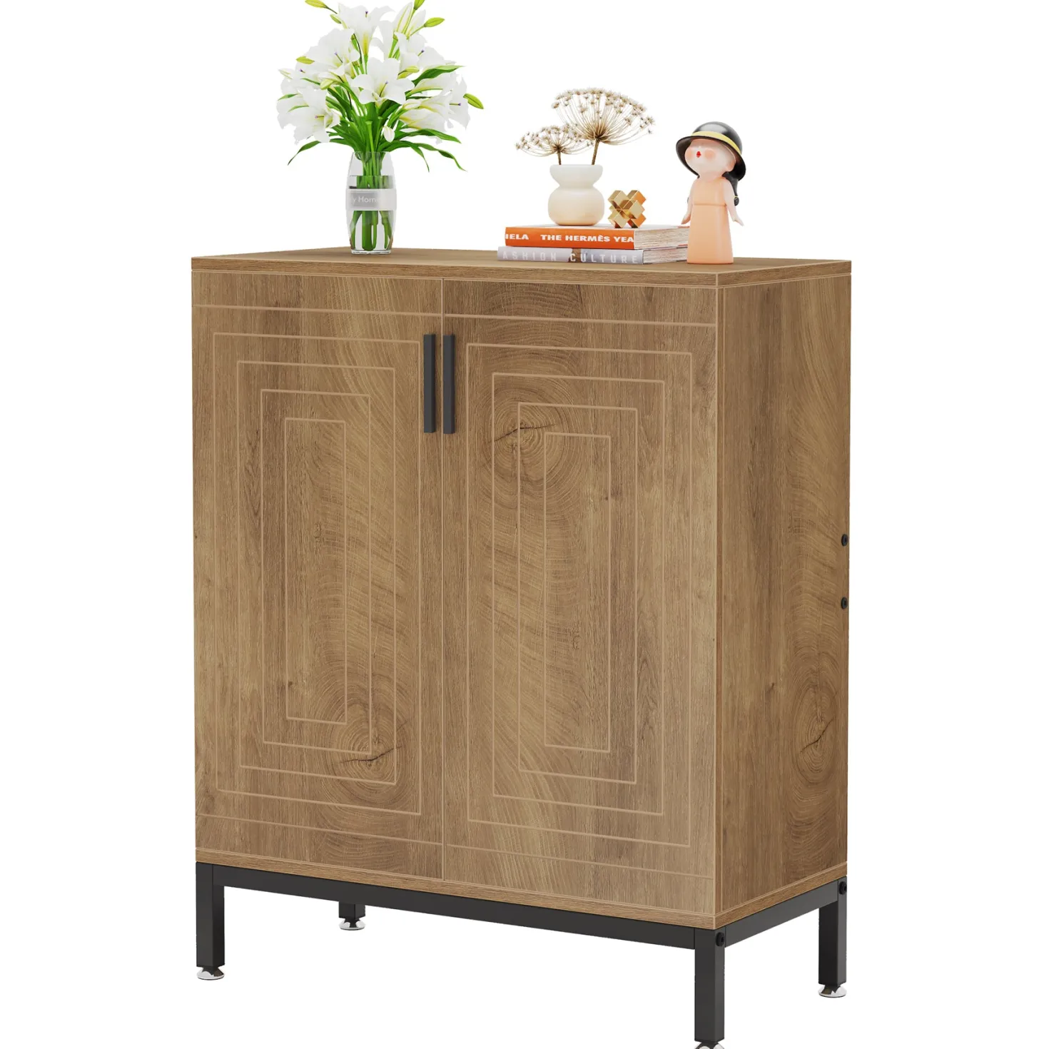31.49" Shoe Cabinet with Doors for 20 Pairs, 5 Tier Modern Freestanding Shoe Storage Organizer