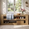 55" Shoe Rack Bench, 3-Tier Entryway Storage Bench Seat for Entrance