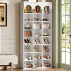 70.87" Shoe Storage Cabinet, Freestanding Shoe Rack with 24 Cubbies
