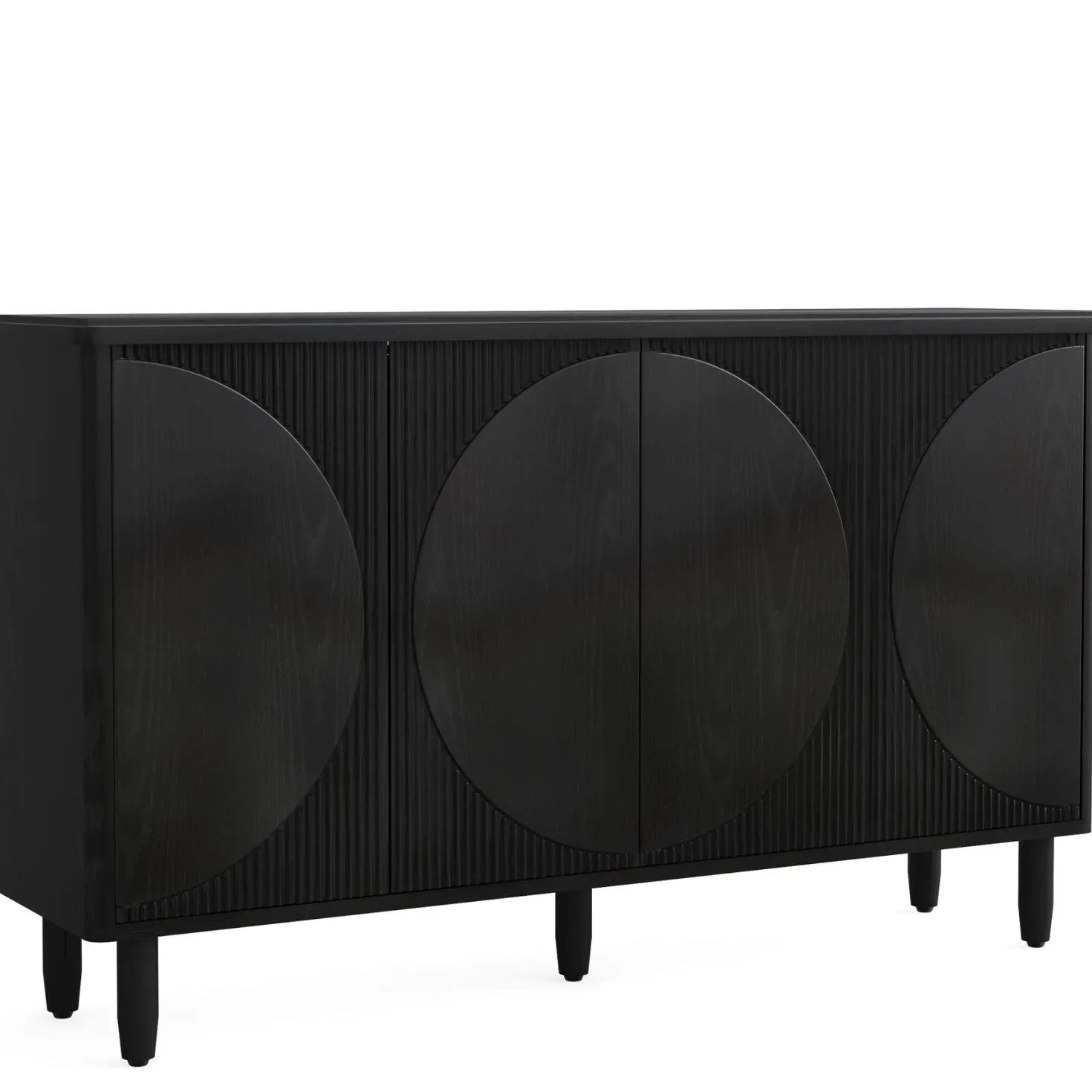 59.4" Sideboard Buffet, White Credenza Storage Cabinet with Doors
