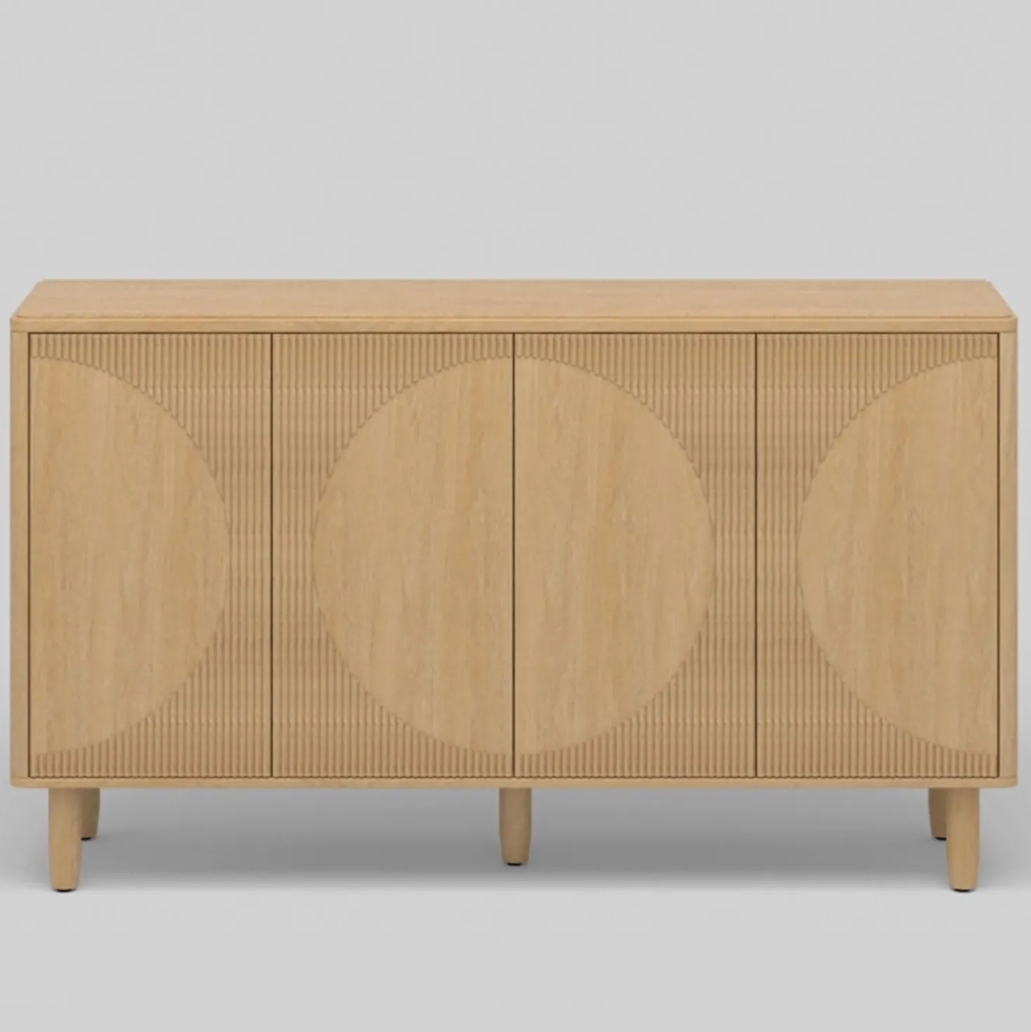 59.4" Sideboard Buffet, White Credenza Storage Cabinet with Doors