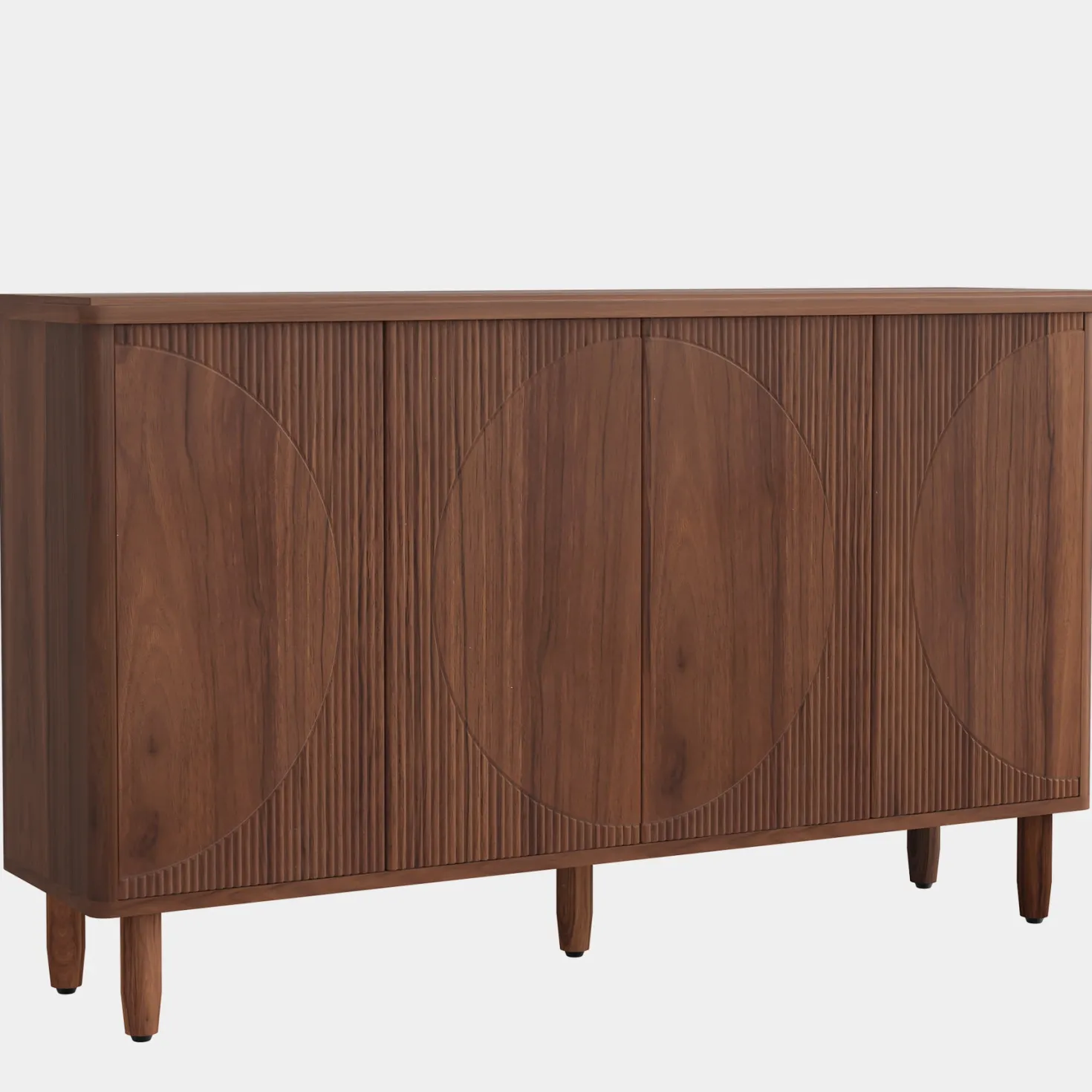 59.4" Sideboard Buffet, White Credenza Storage Cabinet with Doors