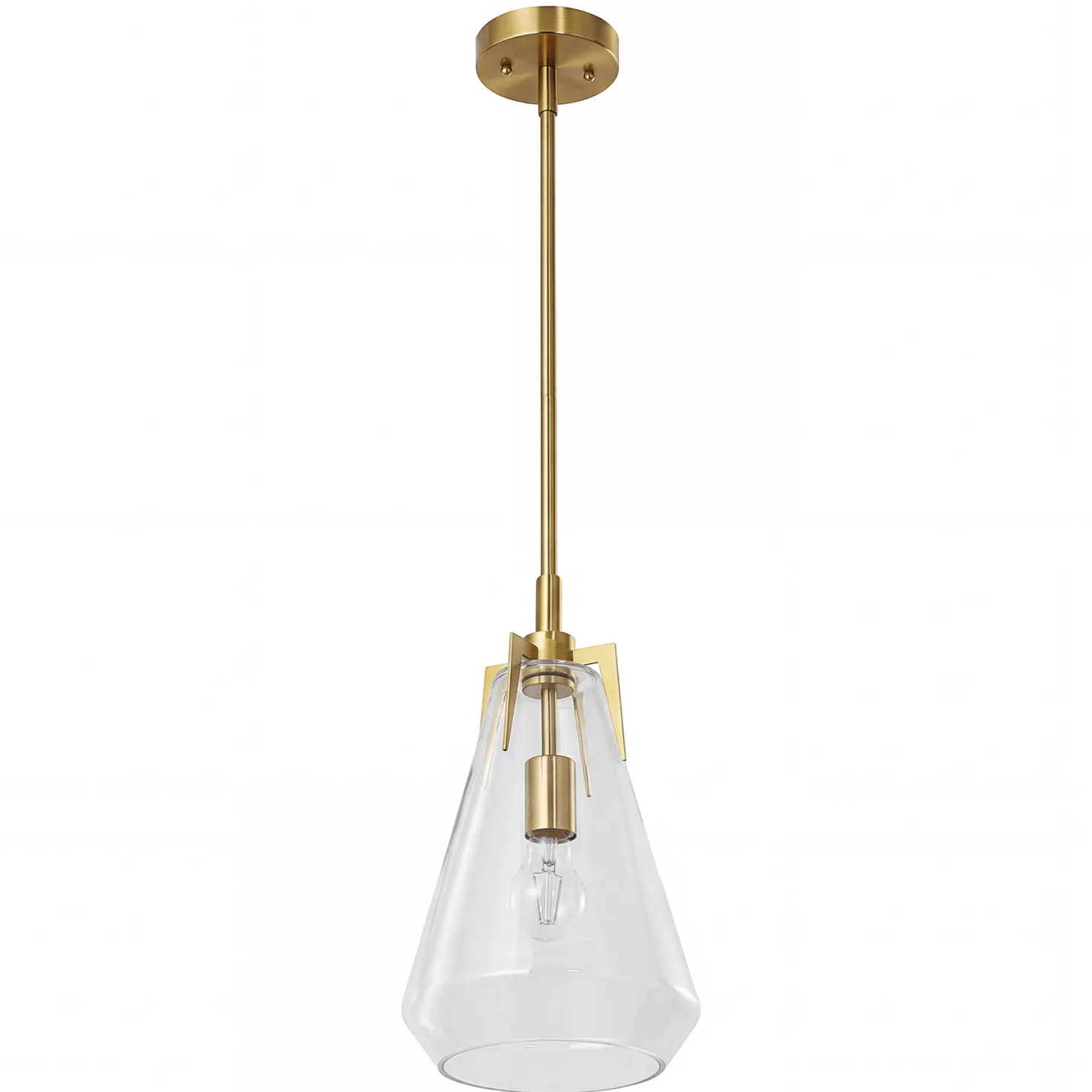 8.5" Single Pendant Light , Modern Hanging Light Fixture with Clear Glass Shade