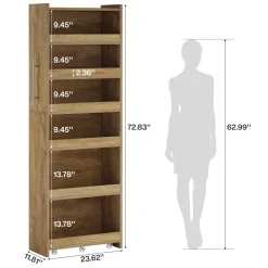 72.83" Slim Storage Cart with Wheels, 6-Tier Narrow Rolling Utility Pantry Cart for Kitchen