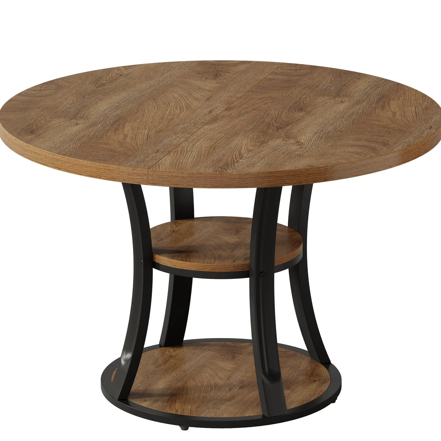 39" Small Conference Table, Modern Round Meeting Room Table for 2-4 People