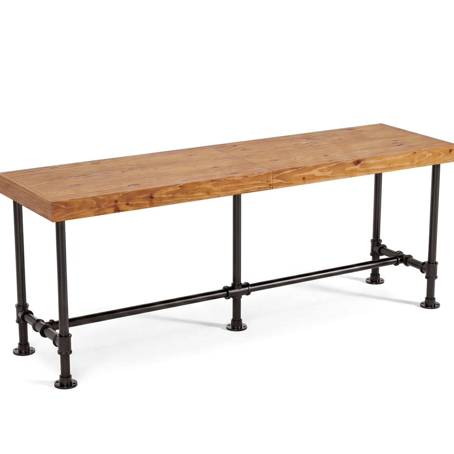 70.87" Solid Wood Bar Table for 6-8 People, Industrial Counter Height Pub Table