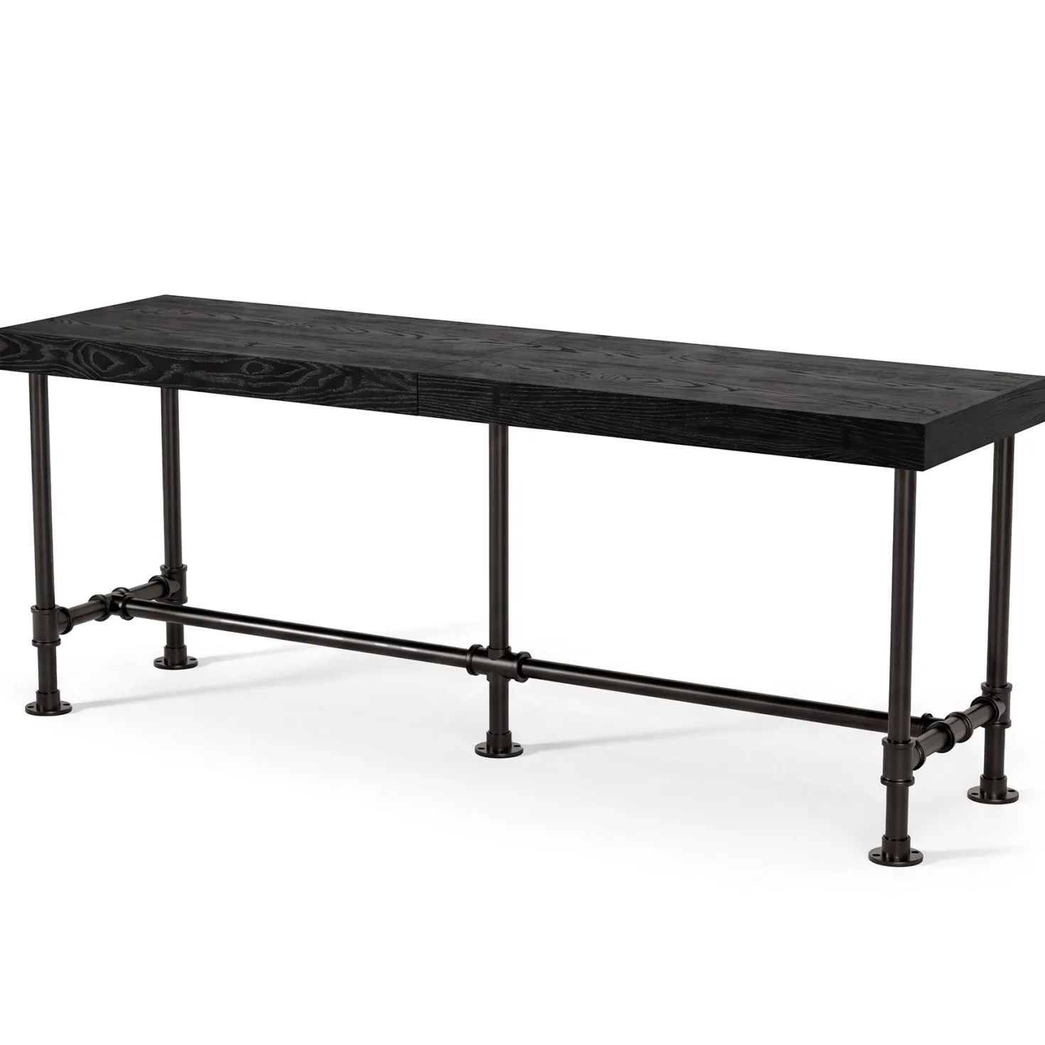 70.87" Solid Wood Bar Table for 6-8 People, Industrial Counter Height Pub Table