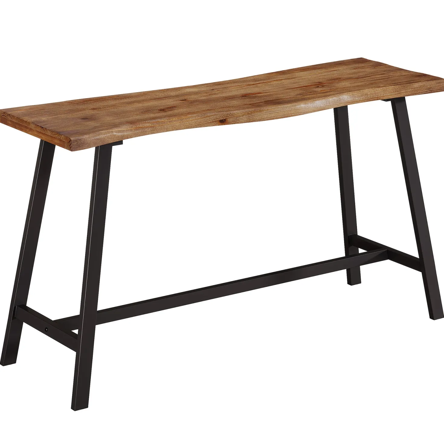 55" Solid Wood Bar Table, Industrial Counter Height Pub Table Bar Units(Table Only)