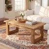 47.2" Solid Wood Coffee Table, Rectangular Accent Center Cocktail Table with U-Shape Legs