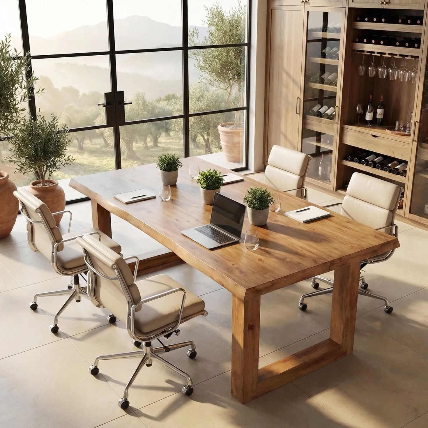 63" Solid Wood Computer Desk, Rectangular Executive Desk Home Office Desk