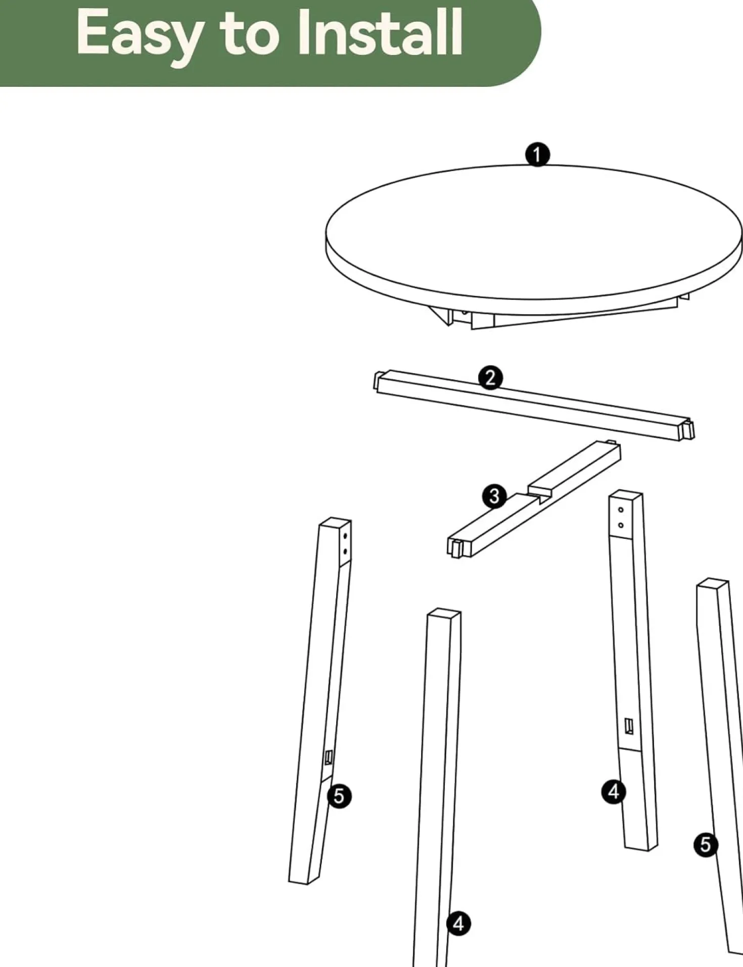 31.5" Solid Wood Conference Table, Small Round Office Table for 2-4