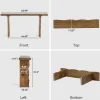 63" Solid Wood Console Table, Farmhouse Narrow Sofa & Entryway Table for Behind Couch or Hallway