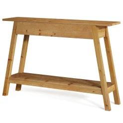 43.3" Solid Wood Console Table with 2 Drawers, Narrow Entryway Sofa Table with Shelf Storage