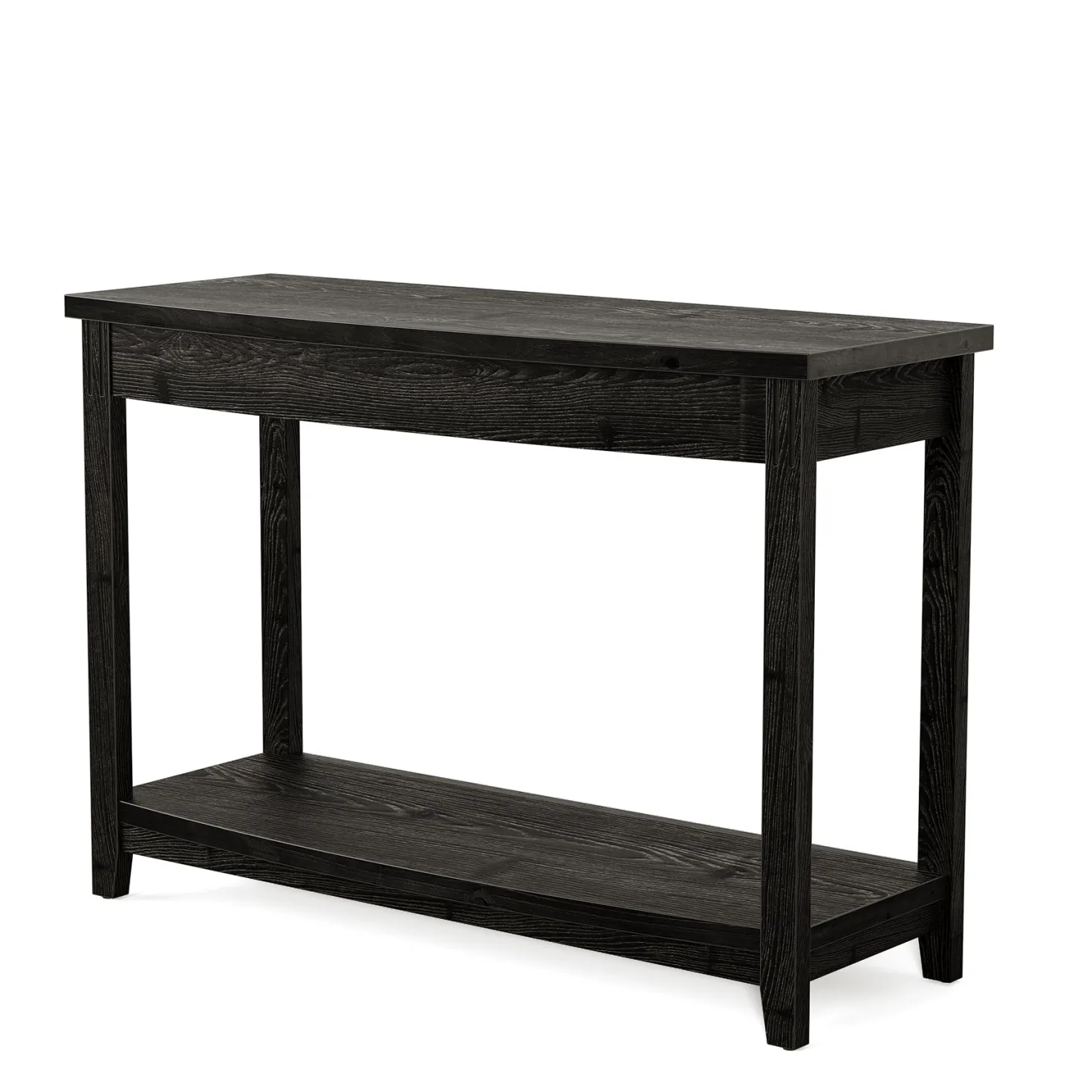 41.3" Solid Wood Console Table, Farmhouse Entryway Table With Storage Shelf