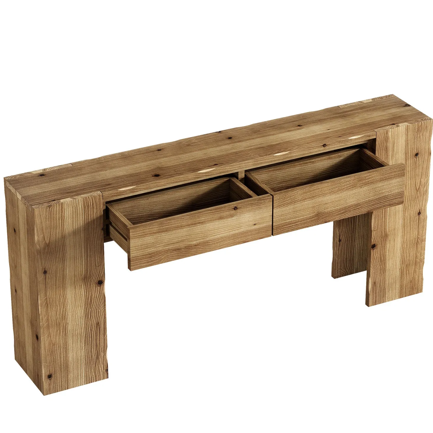 63" Solid Wood Console Table with Drawers, Narrow Entryway Sofa Table for Hallway & Living Room
