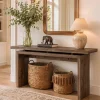 63“ Solid Wood Console Table, Farmhouse Narrow Long Sofa Table Behind the Couch for Living Room