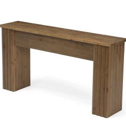 63" Solid Wood Console Table, Farmhouse Narrow Entryway & Sofa Table for Living Room or Hallway