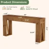 63" Solid Wood Console Table, Narrow Rectangle Entryway Sofa Table for Hallway