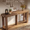 63" Solid Wood Console Table, Farmhouse Sofa Entryway Table for Living Room
