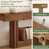 63" Solid Wood Console Table, 2-Tier Farmhouse Sofa Entryway Table with Shelf
