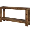 63" Solid Wood Console Table with Shelf, Slim Farmhouse Entryway & Sofa Table for Narrow Spaces