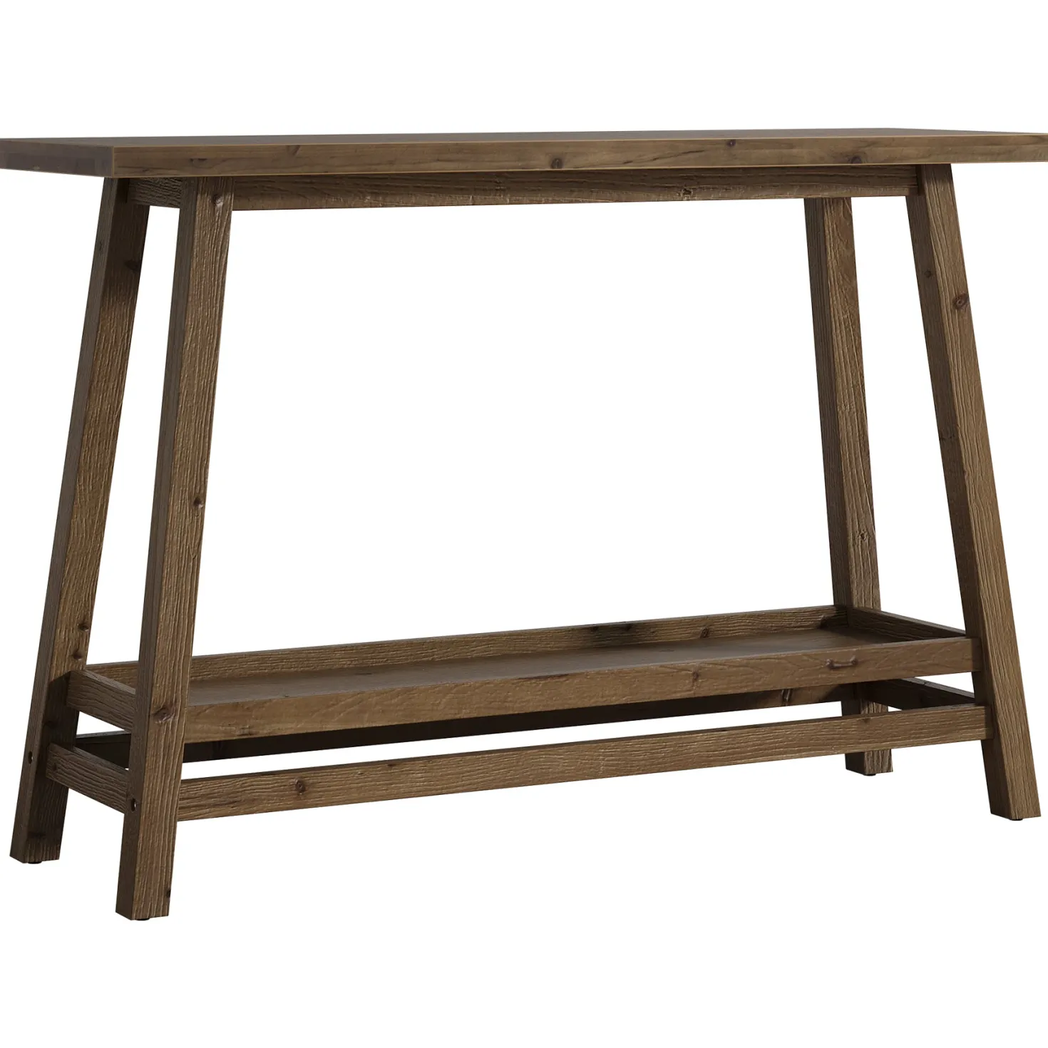 41" Solid Wood Console Table, 2 Tiers Farmhouse Entryway Table with Storage Shelf