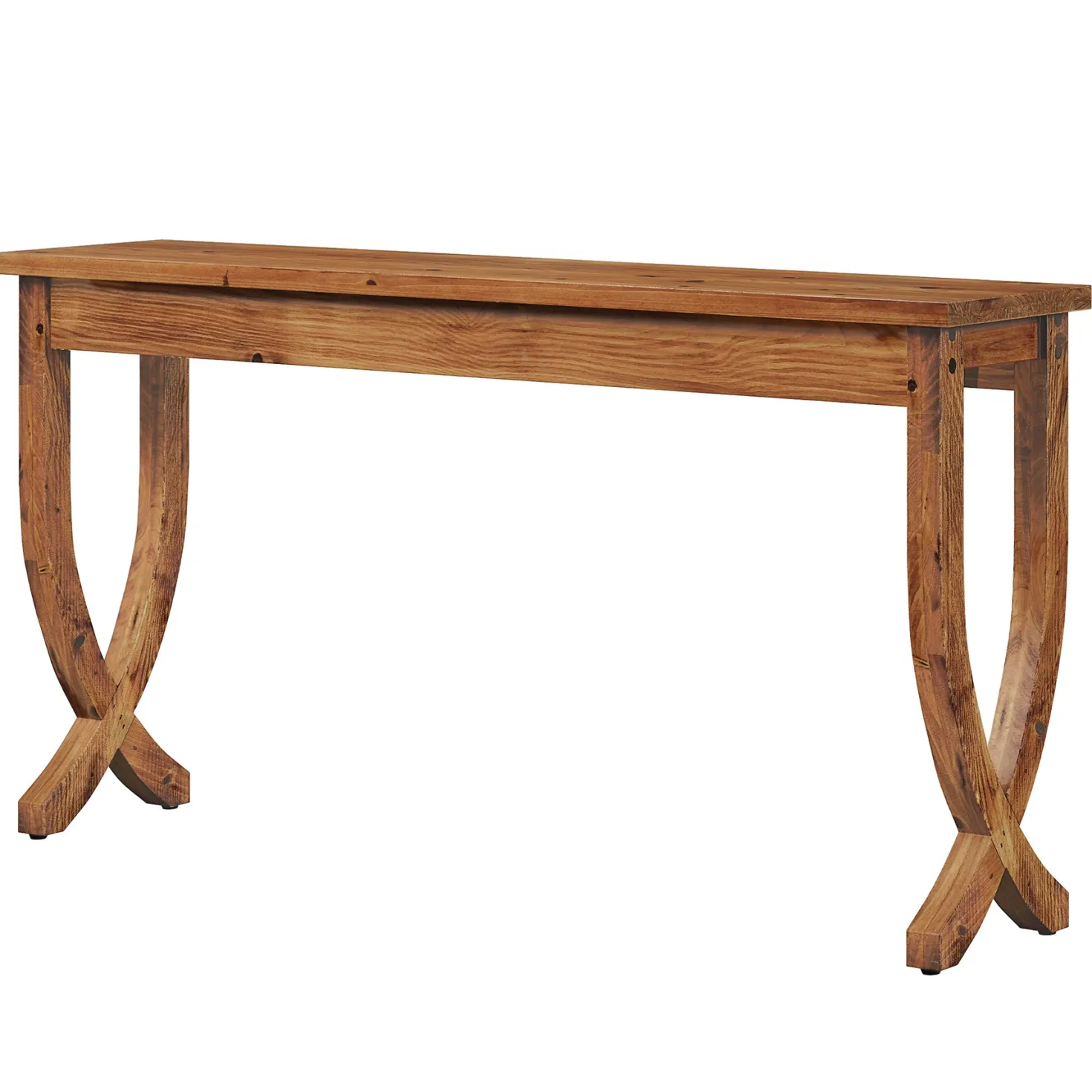 63" Solid Wood Console Table, Farmhouse Entryway Table for Living Room