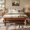 55" Solid Wood Dining Bench, Indoor Bench for Dining Table & Living Room