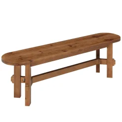 55" Solid Wood Dining Bench, Indoor Bench for Dining Table & Living Room