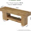 63" Solid Wood Dining Bench, Farmhouse Kitchen Table Bench with Storage Shelf