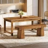 47" Solid Wood Dining Bench, Farmhouse Dining Table Bench for 2-3