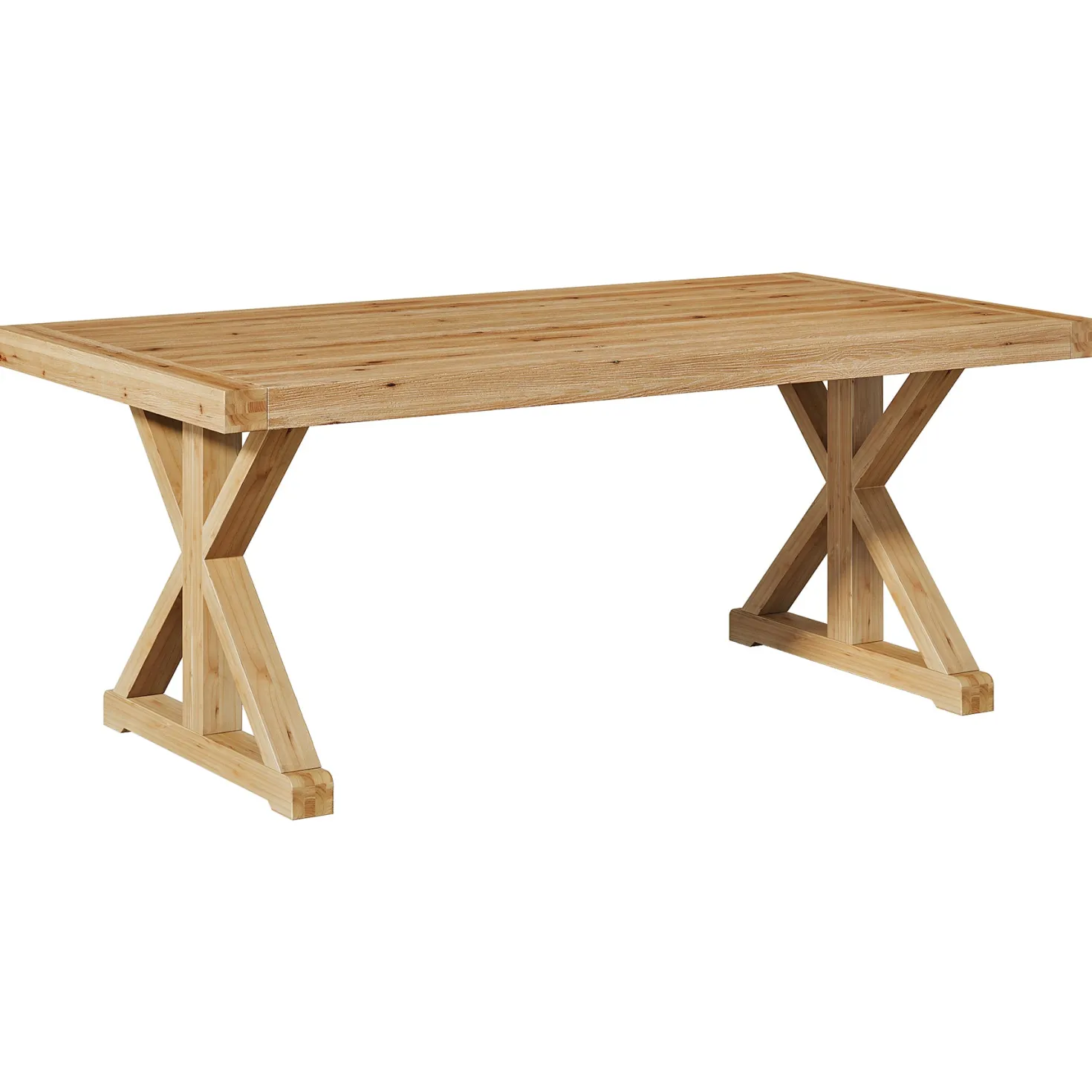 63" Solid Wood Dining Table, Rectangular Kitchen Table for 4-6