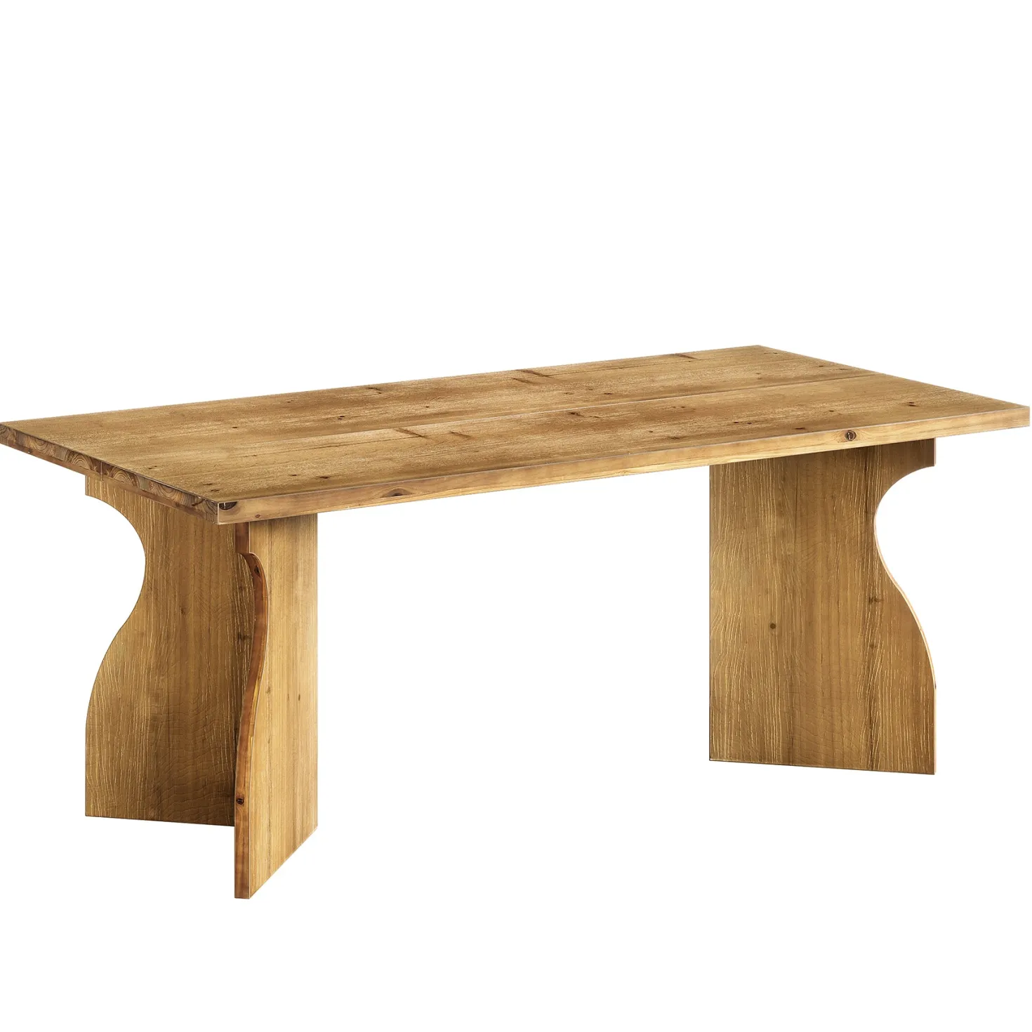 63" Solid Wood Dining Table, Rectangular Kitchen Table For 4-6 People
