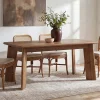 63" Solid Wood Dining Table for 4-6, Rectangular Farmhouse Kitchen & Dining Room Table with Angled Legs, Vintage Style