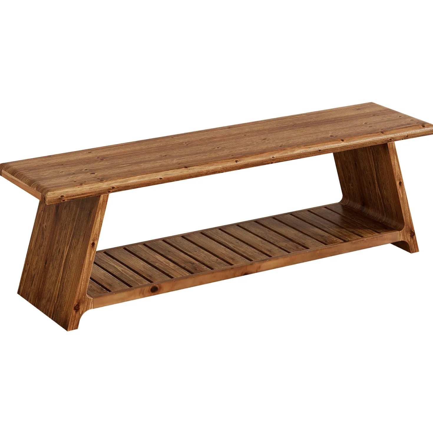 63" Solid Wood Entryway Bench, Narrow Shoe Bench Seat with Storage